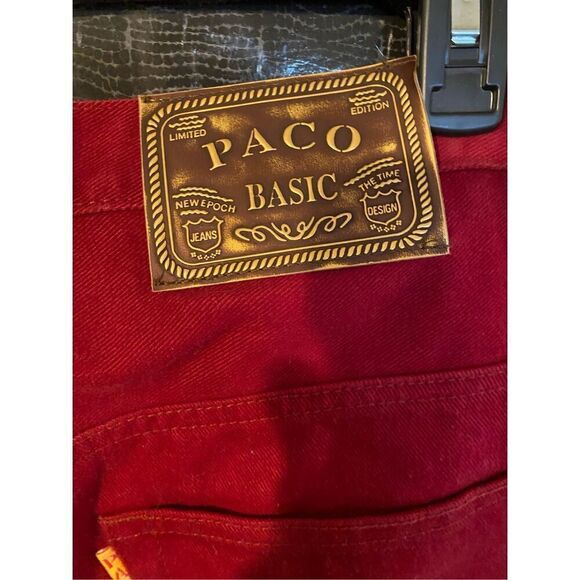 Paco men’s NOS 90s red limited edition hip-hop street wear jeans waist 34 inch - Picture 6 of 9